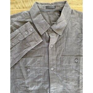 Toad & Co Shirt Mens Size Medium Brown Cotton Button Up Honcho Long Sleeve